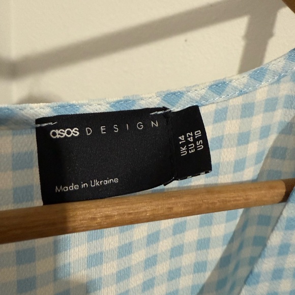 ASOS Light Blue Gingham Maxi Dress - Picture 2 of 9